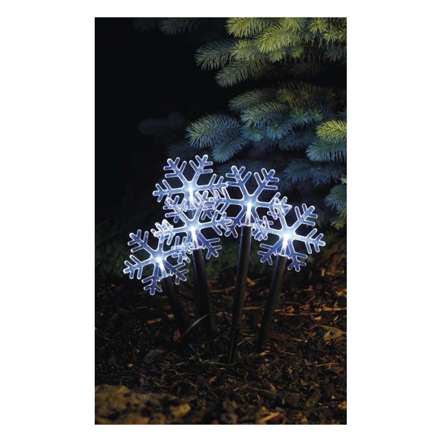 LED  Vianočná vonkajšia dekorácia 5xLED/3xAA IP44 vločky