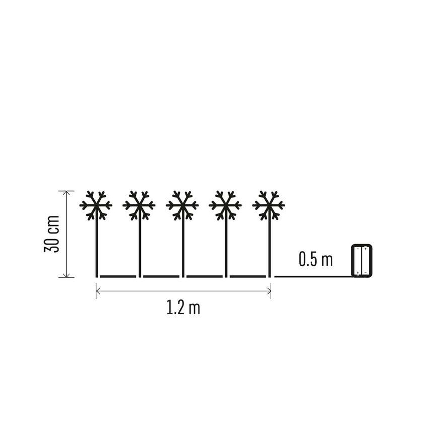 LED  Vianočná vonkajšia dekorácia 5xLED/3xAA IP44 vločky