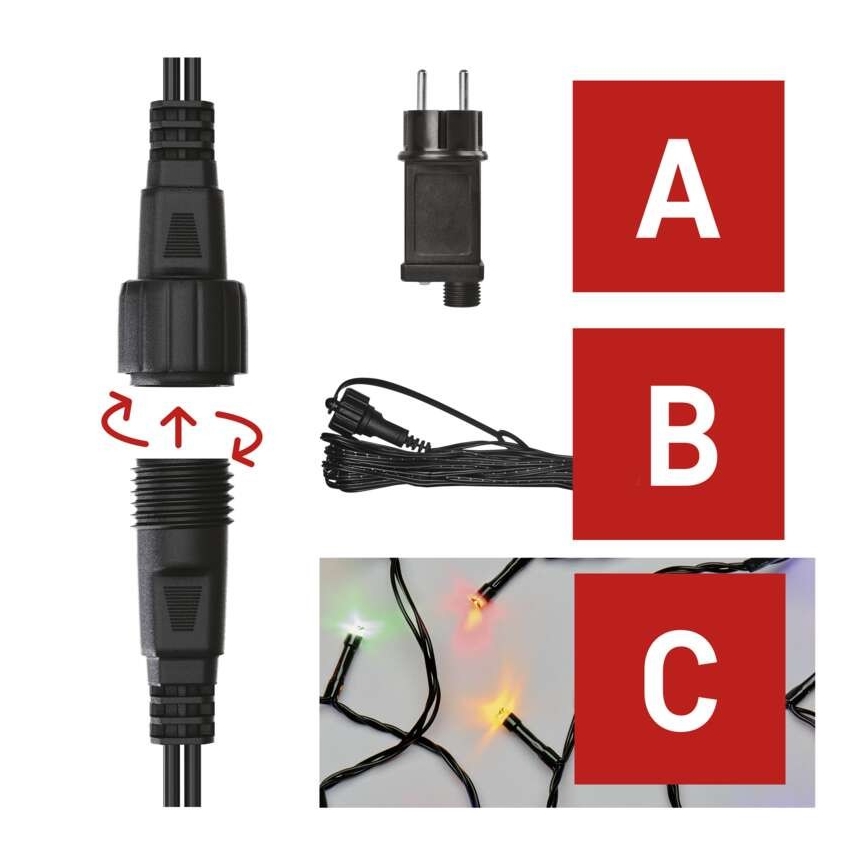 LED Vianočná vonkajšia reťaz 100xLED/15m IP44 multicolor