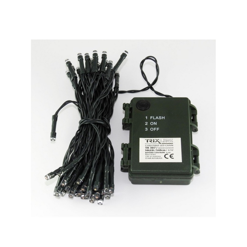 LED Vianočná vonkajšia reťaz 100xLED/2 funkcie/3xAA 10,8m IP44 studená biela