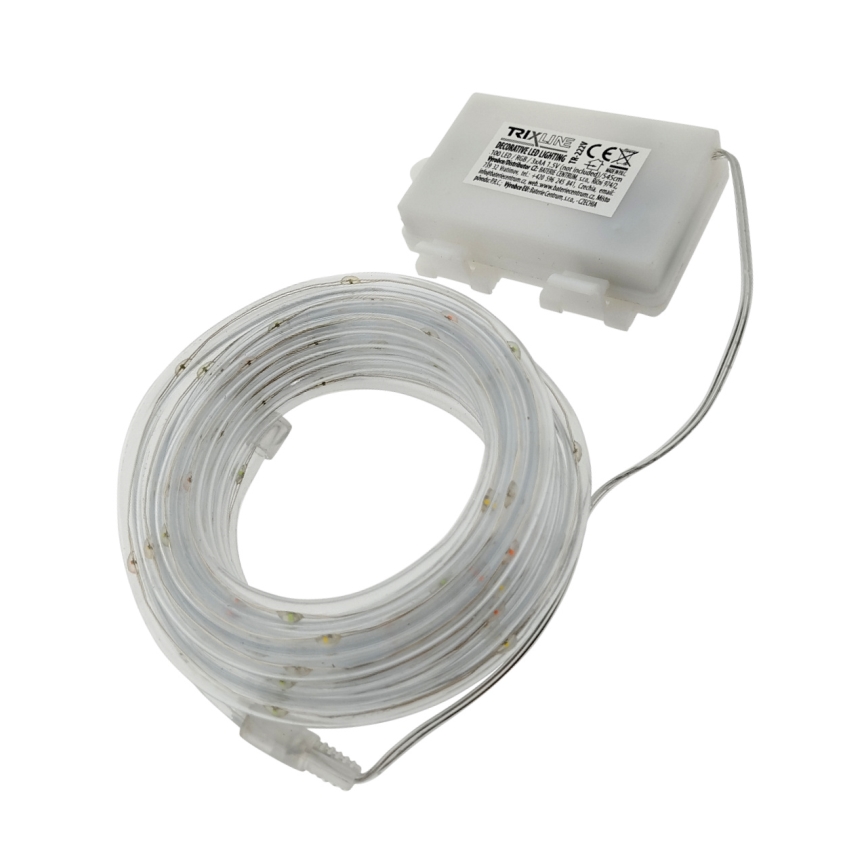 LED Vianočná vonkajšia reťaz 100xLED/3xAA 5,45 m IP44 viacfarebná