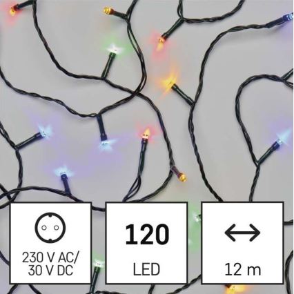 LED Vianočná vonkajšia reťaz 120xLED/8 módov 17m IP44 multicolor