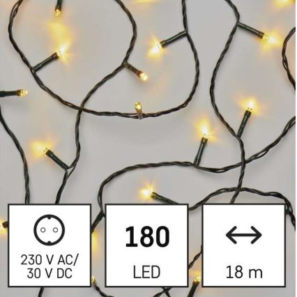 LED Vianočná vonkajšia reťaz 180xLED/8 módov 23m IP44 teplá biela