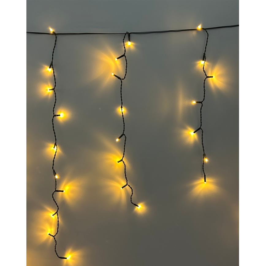 LED vianočná vonkajšia reťaz 200xLED/230V 7,6 m IP44 čierna