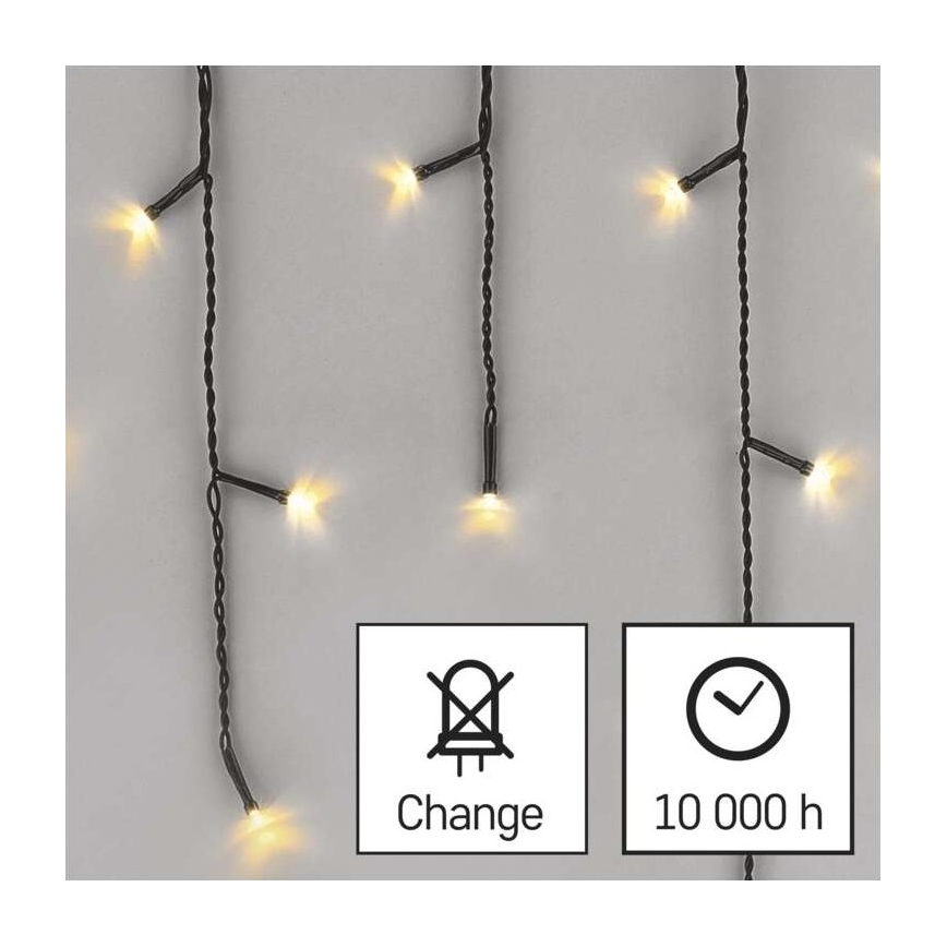 LED Vianočná vonkajšia reťaz 200xLED/8 módov 8,6m IP44 teplá biela