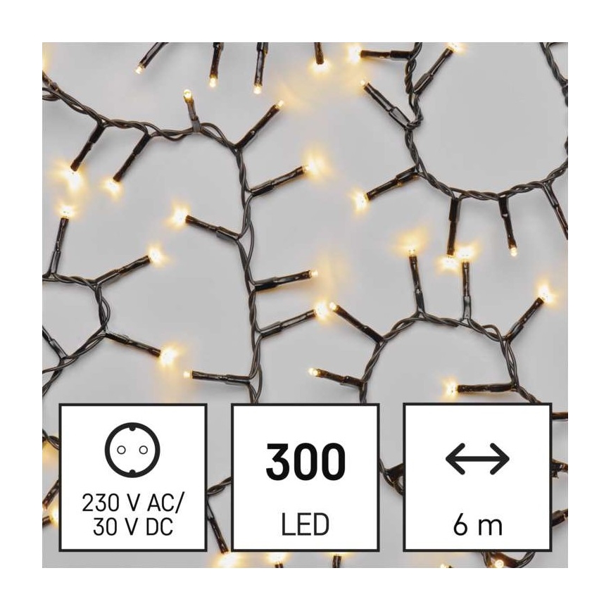 LED Vianočná vonkajšia reťaz 300xLED/11m IP44 teplá biela