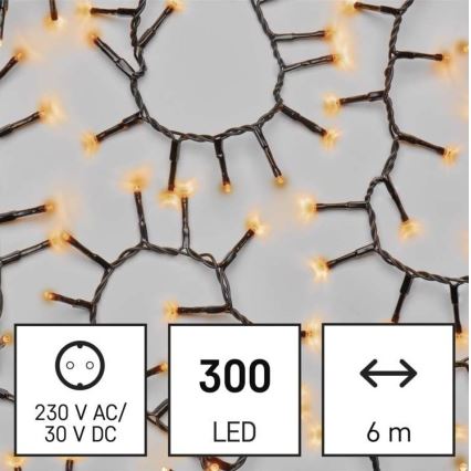 LED Vianočná vonkajšia reťaz 300xLED/11m IP44 vintage