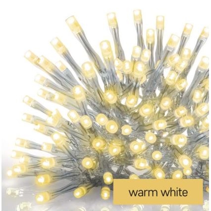 LED Vianočná vonkajšia reťaz 300xLED/8 módov 10m IP44 teplá biela + diaľkové ovládanie
