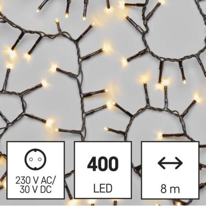 LED Vianočná vonkajšia reťaz 400xLED/13m IP44 teplá biela