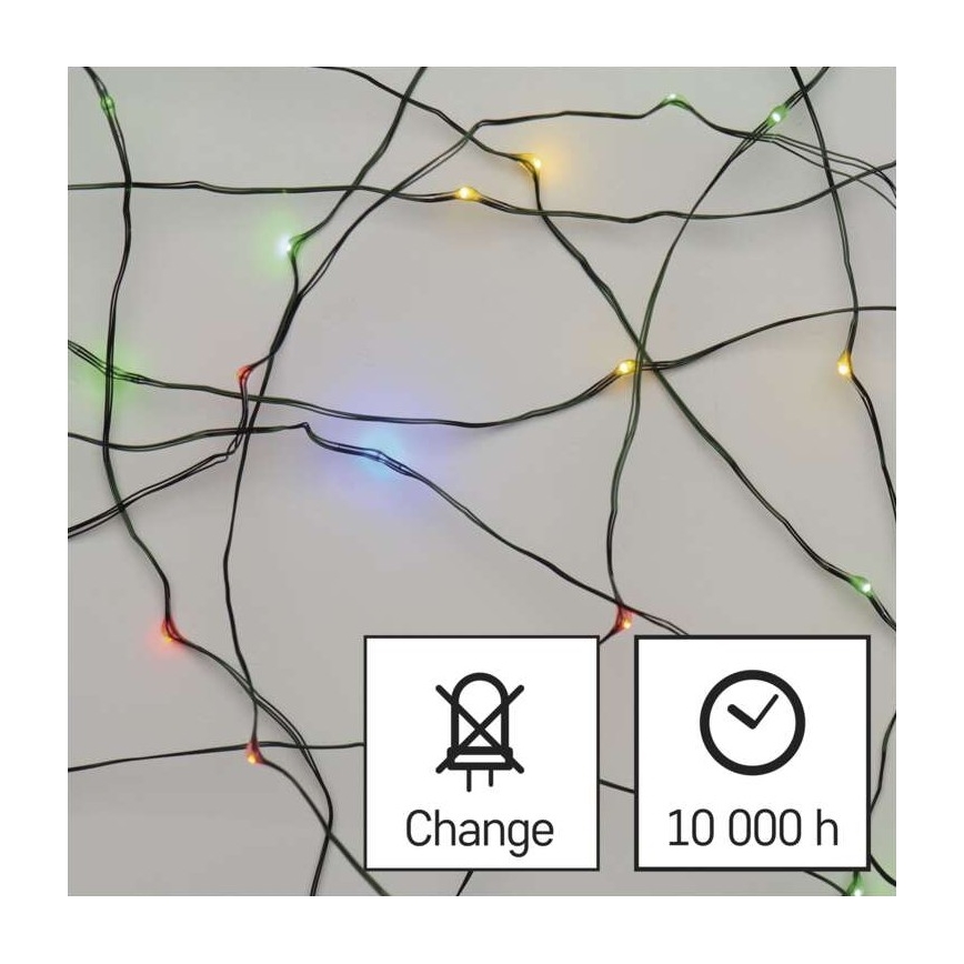 LED Vianočná vonkajšia reťaz 40xLED/9m IP44 multicolor