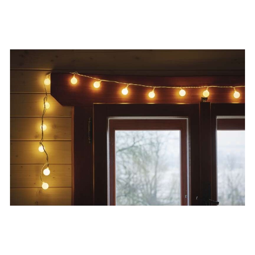 LED Vianočná vonkajšia reťaz 40xLED/9m IP44 teplá biela