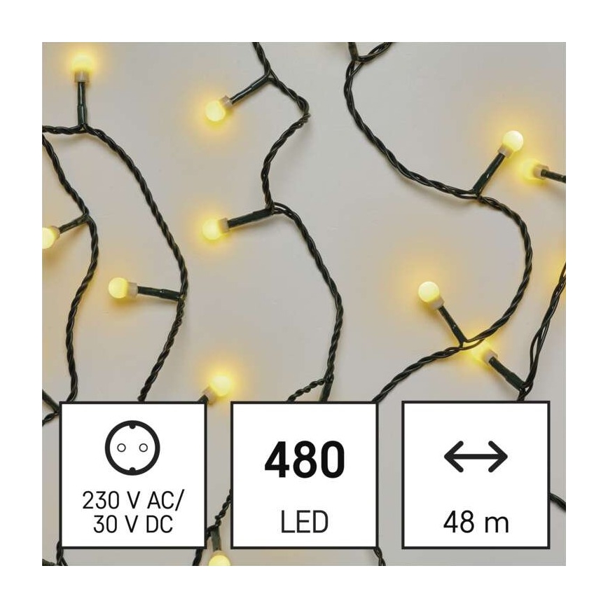 LED Vianočná vonkajšia reťaz 480xLED/53m IP44 teplá biela