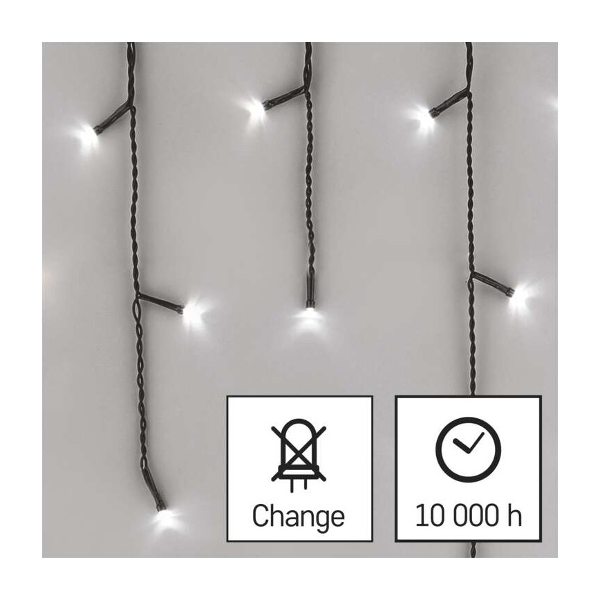 LED Vianočná vonkajšia reťaz 600xLED/8 módov 15m IP44 studená biela