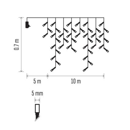 LED Vianočná vonkajšia reťaz 600xLED/8 módov 15m IP44 teplá biela