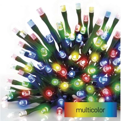 Svetlá – svietia – rôznofarebné LED diódy na tmavom kábli, označené ako „multicolor“.