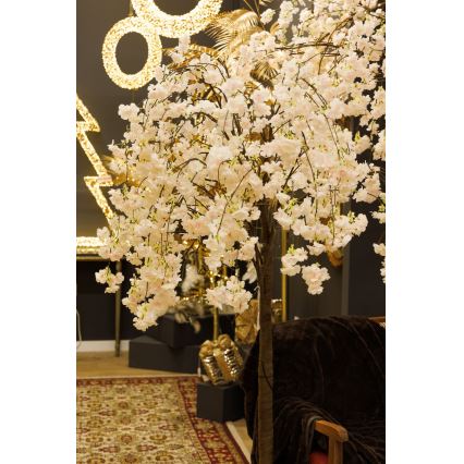 LED Vianočný dekoratívny umelý strom CHERRY TREE 84xLED/230V 1,7 m čerešňa