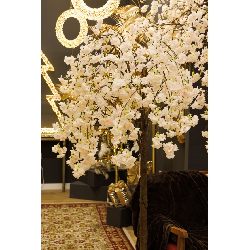 LED Vianočný dekoratívny umelý strom CHERRY TREE 84xLED/230V 1,7 m čerešňa