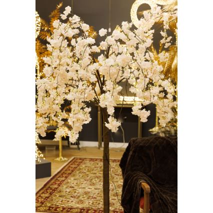 LED Vianočný dekoratívny umelý strom CHERRY TREE 84xLED/230V 1,7 m čerešňa