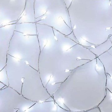 LED Vianočný reťaz 100xLED/3xAA 2,7 m studená biela