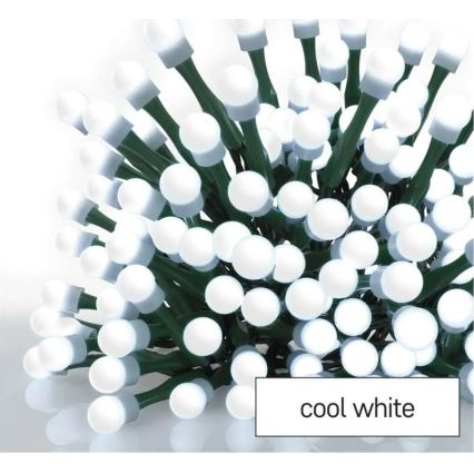 LED vianočný reťaz 200xLED/8 funkcií 20m IP44 studená biela