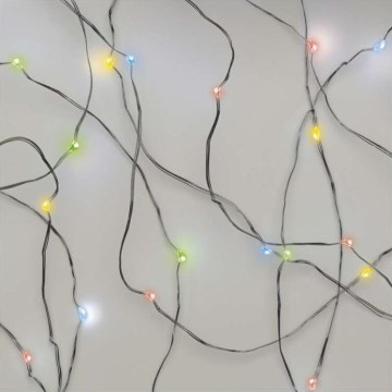 LED Vianočný reťaz 20xLED/2xAA 2,4m viacfarebný