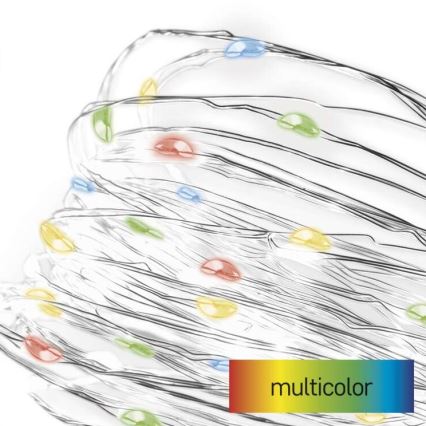 Priehľadná, zvlnená fólia s rozptýlenými farebnými bodkami. Bodky sú červené, žlté, zelené a modré. Dolný roh obsahuje text: multicolor.