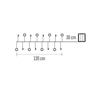 LED Vianočný reťaz 40xLED/3xAA 1,5 m teplá biela