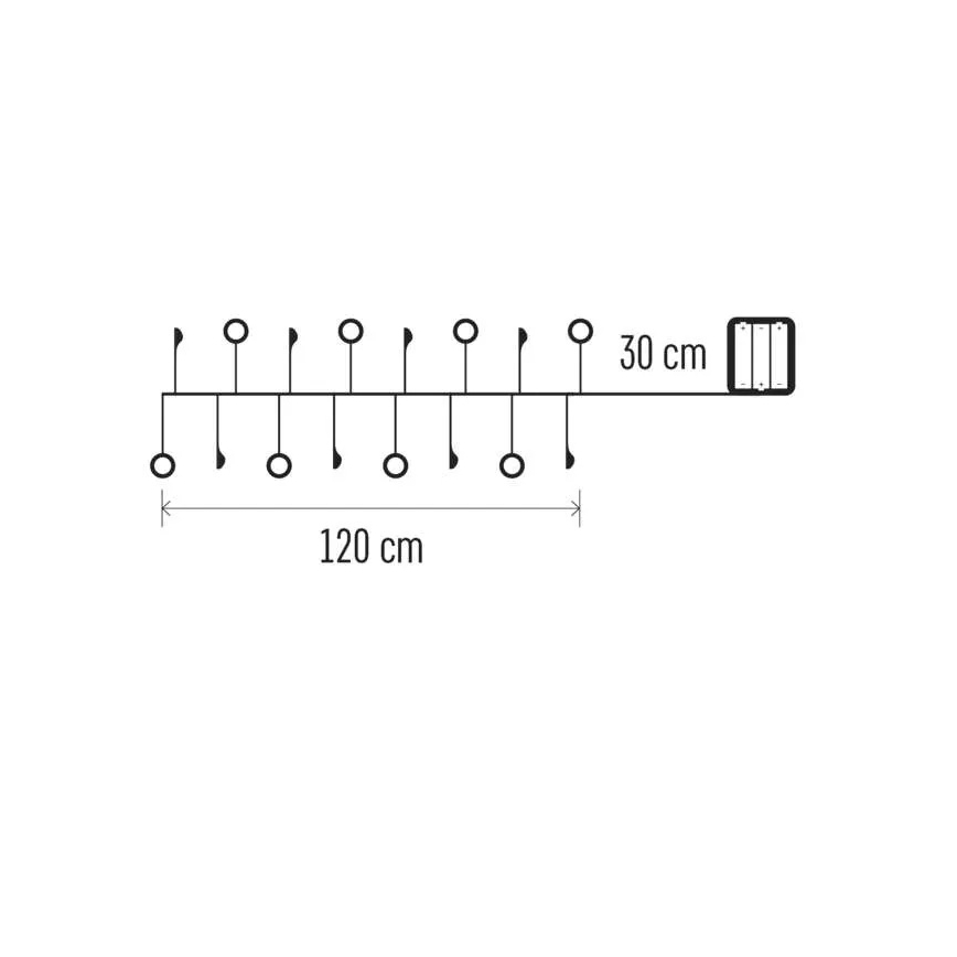 LED Vianočný reťaz 40xLED/3xAA 1,5 m teplá biela