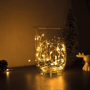 LED Vianočný reťaz 50xLED/3xAA 5,25m teplá biela