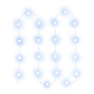 LED Vianočný reťazec 20xLED/2xAA 2,3m studená biela