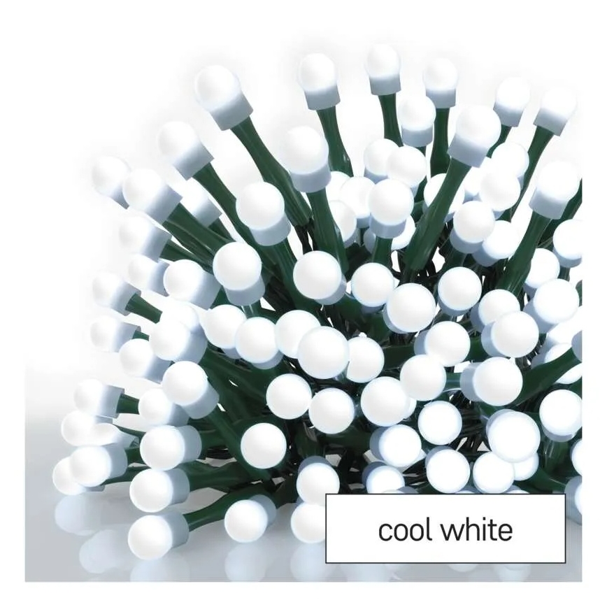 LED vianočný reťazec 300xLED/8 funkcií 35m studená biela