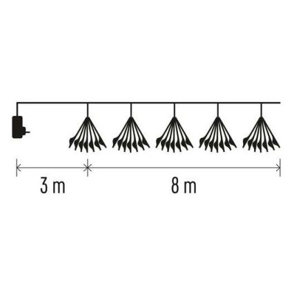 LED Vianočný reťazec 450xLED/11m teplá biela