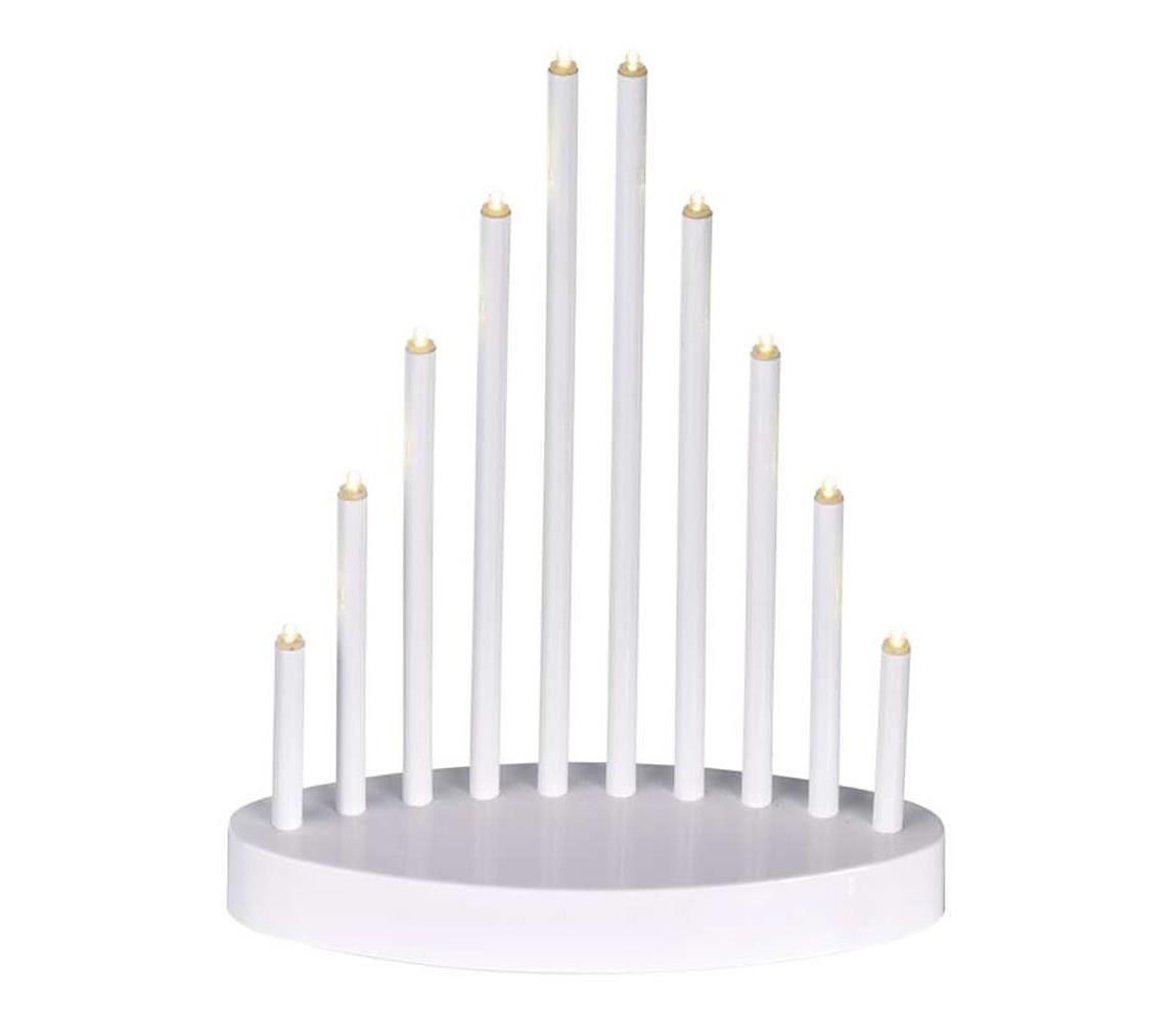 LED Vianočný svietnik 10xLED/3xAA biela DCAW01