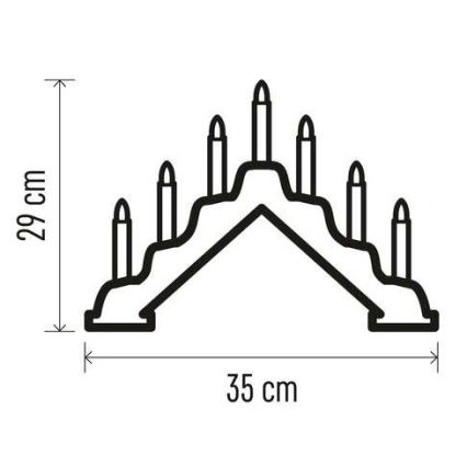 LED Vianočný svietnik 7xLED/2xAA biela