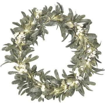 LED vianočný veniec 25× LED, napájanie 3× AA, priemer 35 cm