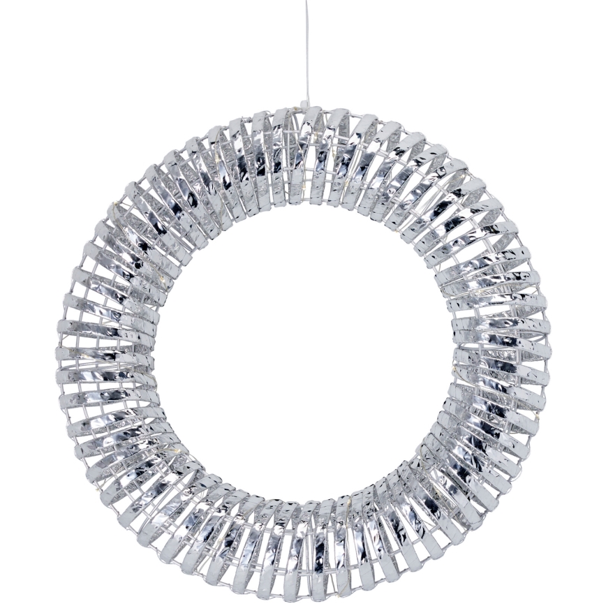 LED Vianočný veniec 30xLED/3xAA pr. 40 cm teplá biela veniec/strieborná