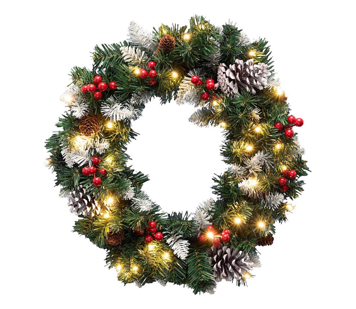 LED Vianočný veniec 35xLED/3xAA 8 funkcií priemer 45 cm IP44 teplá biela 5005610