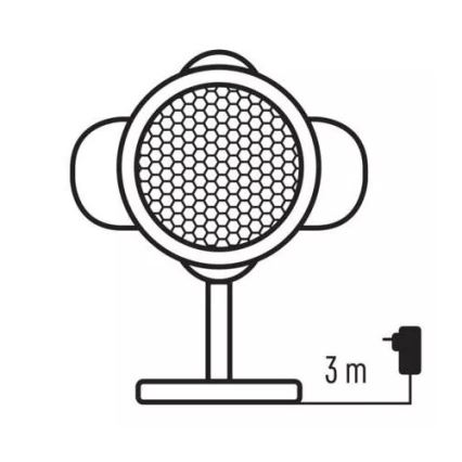 LED Vianočný vonkajší projektor LED/3,6W/230V IP44 teplá/studená biela