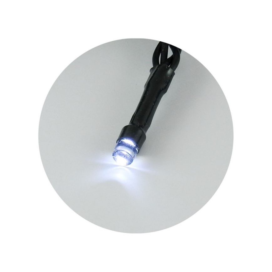 LED vianočný vonkajší reťaz 100xLED/2 funkcie/3xAA 10,8m IP44 studená biela