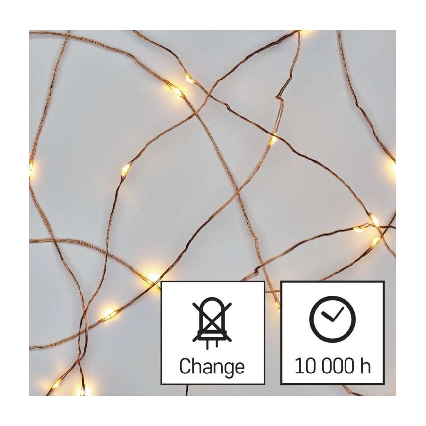 LED Vianočný vonkajší reťaz 150xLED/20m IP44 teplá biela