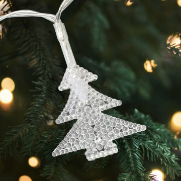 LED Vianočný vonkajší reťaz 20xLED/2xAA 2,2 m IP44 viacfarebné stromčeky