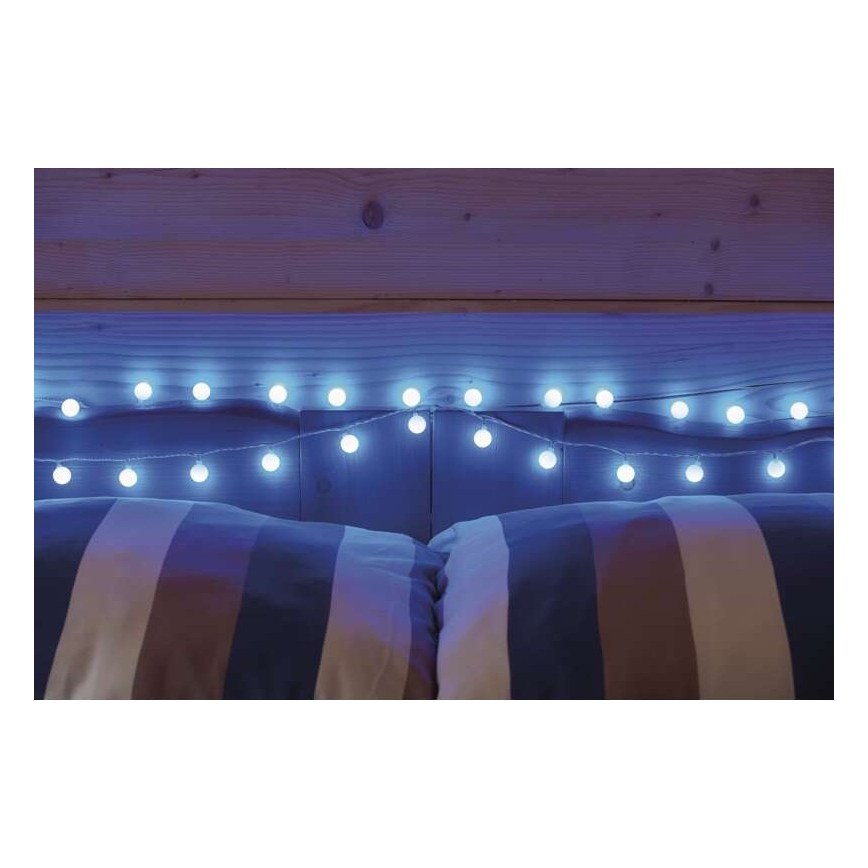 LED Vianočný vonkajší reťaz 40xLED/9m IP44 modrá
