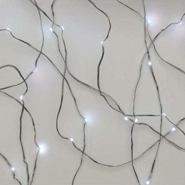 LED vianočný vonkajší reťaz 40xLED/9m IP44 studená biela