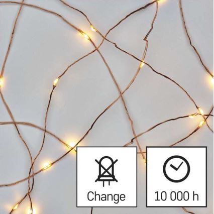 LED Vianočný vonkajší reťaz 40xLED/9m IP44 teplá biela