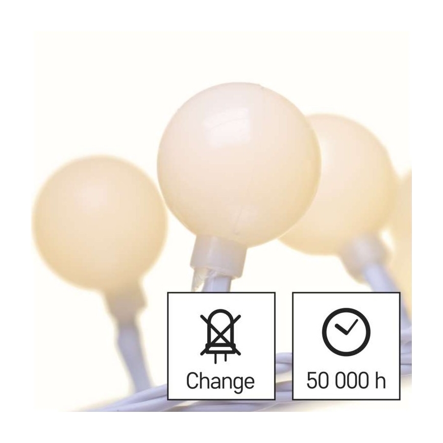 LED Vianočný vonkajší reťaz 40xLED/9m IP44 teplá biela
