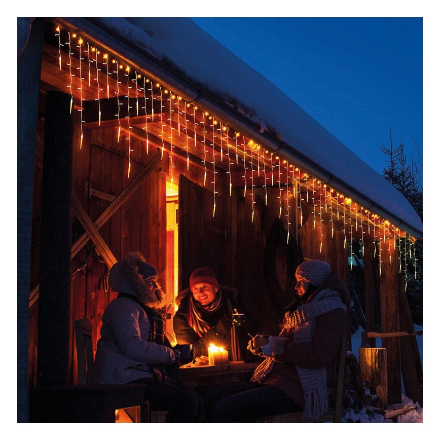 LED Vianočný vonkajší záves 180xLED 3,5x0,7 m IP44 teplá biela