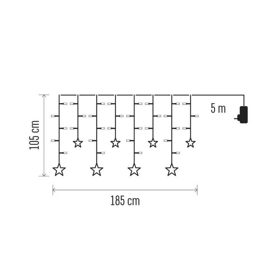 LED Vianočný záves 115xLED/1,35W 6,85x1,05 m teplá biela