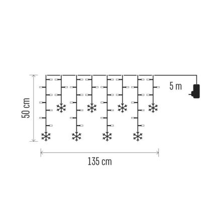 LED Vianočný záves 60xLED/1,35W 635x50 cm studená biela
