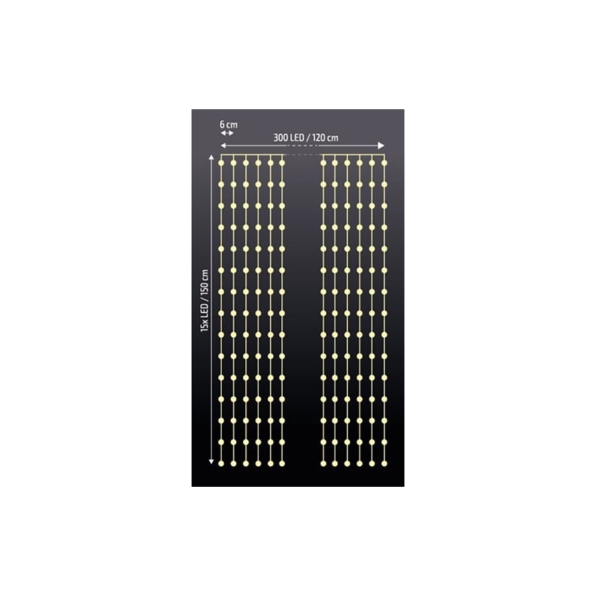 LED Vianočný záves LED/3xAA