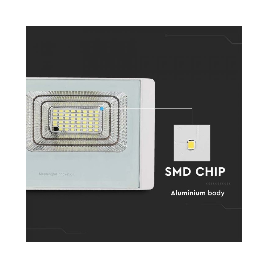 LED Vonakajší solárny reflektor LED/12W/3,2V IP65 4000K + diaľkové ovládanie